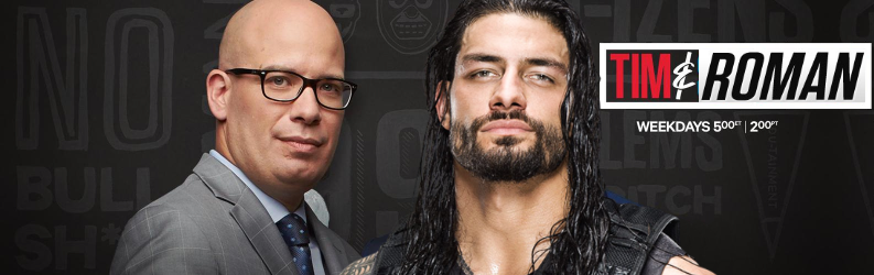 JRoc23's tweet photo. @TimAndSid It's Time For Tim & Roman. #TimAndBlank
It's always Roman Reigns as the Mystery Tag Partner these days. http://t.co/C0Uz2lslRb