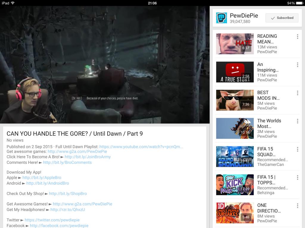 WillMagicJohn's tweet photo. @pewdiepie  first view and like 😏😏 http://t.co/BiUTYhO8RP