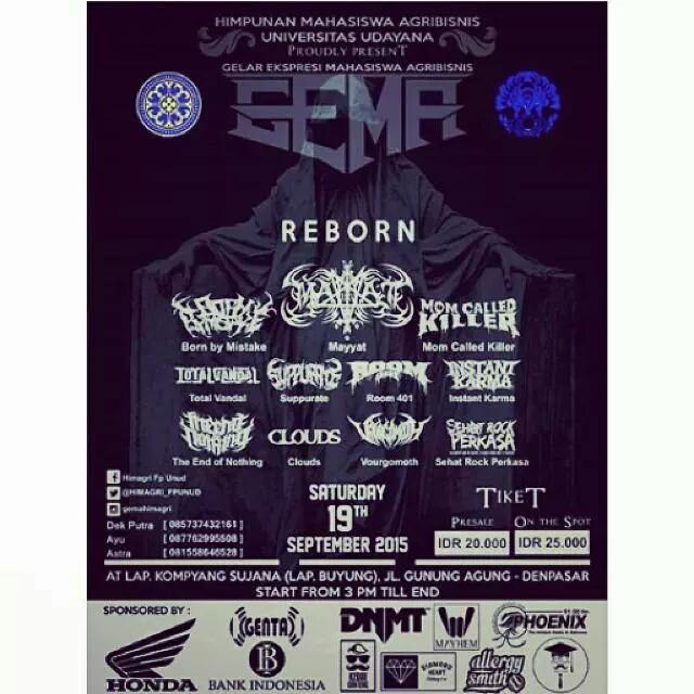 #GEMA2015 19 September at Lap. Kompyang Sujana w/ <a href="/total_vandal/">TOTAL VANDAL BALI</a> <a href="/suppuratedeath/">SUPPURATE</a> <a href="/ROOM401_bali/">ROOM [ 401 ]</a> <a href="/vourgomoth/">Vourgomoth_Bali</a>  dll