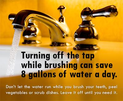 CaliforniaDTSC's tweet image. Turning off the tap while brushing can save 8 gallons of water a day. #CADrought #SaveOurWater