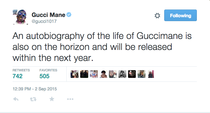 HHLately's tweet photo. The autobiography of @gucci1017  is coming...... http://t.co/t6HxPF6acR