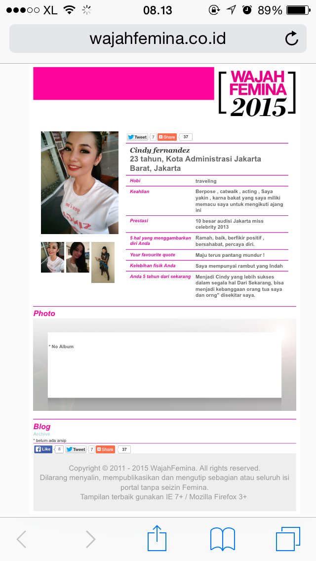 Hai #GenerasiJuara .  #WF2014. Yuk dukung Cindy Honda Ladies di  wajahfemina.co.id/c1ndy#.VeekE7Y… makasih ya. <a href="/welovehonda/">welovehonda</a>