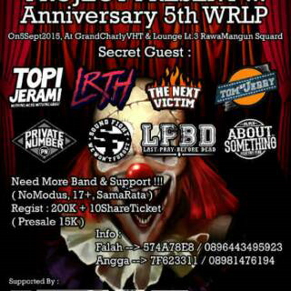 sabtu ini kita kembali ngamen di hajatan nya @Warlapfams_ at grand charly rawamangun, kita on stage 20.15 wib \m/