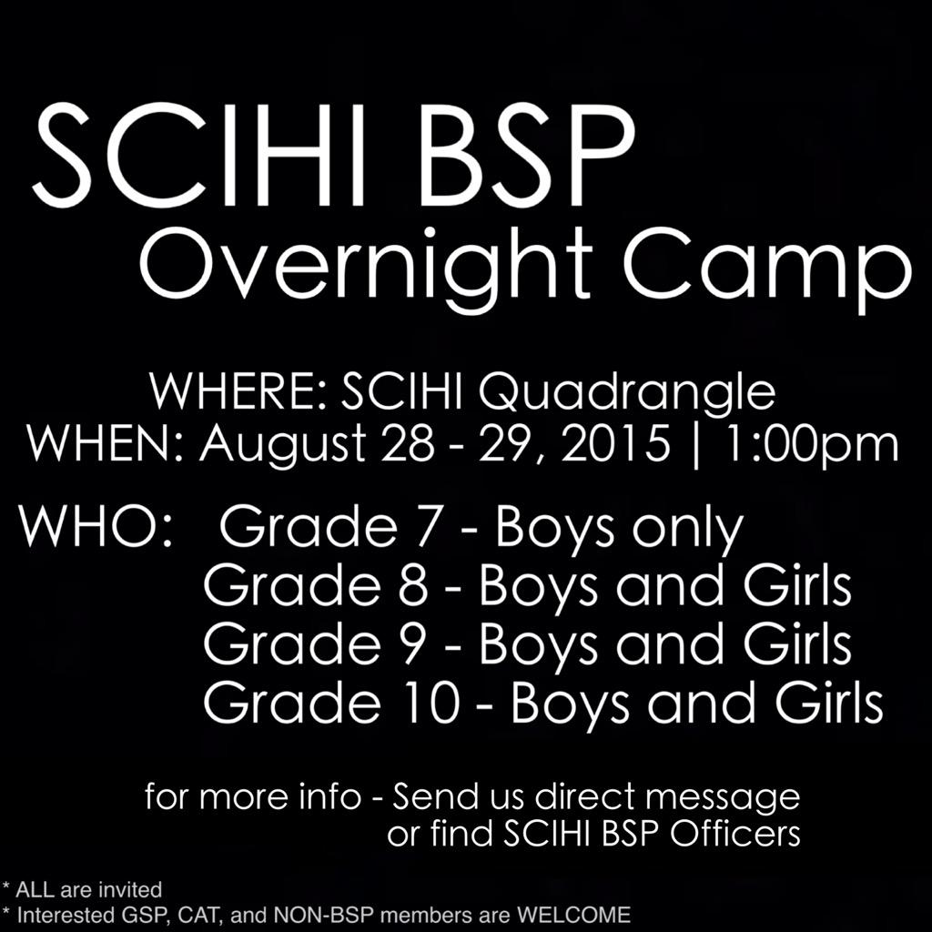 scihisslg's tweet photo. ANNOUNCEMENT!!!! ⛺️ #SCIHIBSP http://t.co/8ghQGae6pw