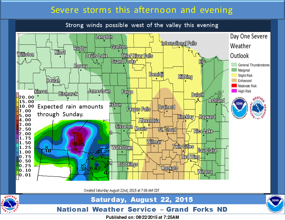 Severe storms this afternoon and evening from the valley east.
