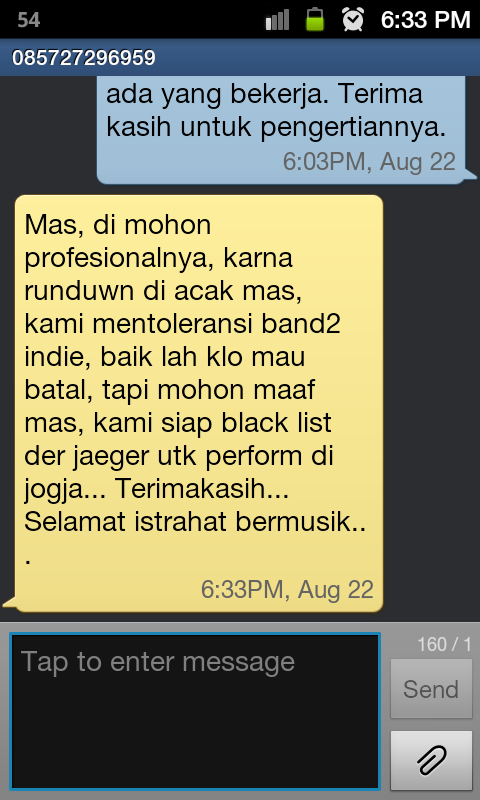 kristiawanBA's tweet photo. dri nomer 085727296959 kemudian mengirim pesan bernada mengancam sperti ini #savederjaeger http://t.co/9rWnCdrNGv