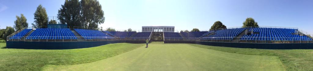 AnkaLindner's tweet photo. 1st Tee of @TheSolheimCup @GCSLR today #panorama #geetingready http://t.co/9E9MkJo2jM