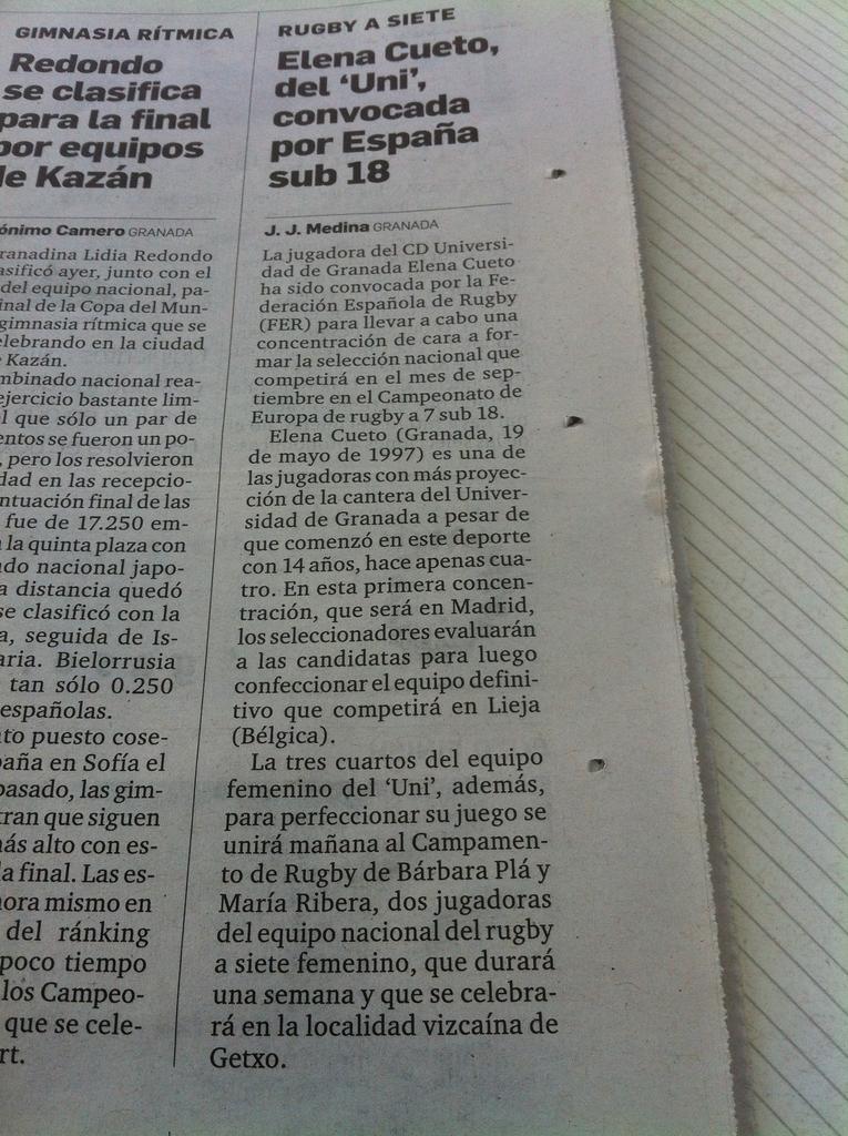 GMASB_'s tweet photo. Felicidades a los Cueto! @marimaryfran @cueto_fco Elena Cueto convocada por la U18 ESP de Rugby7 #LosCuetoFantasticos http://t.co/N5ARkr71MR
