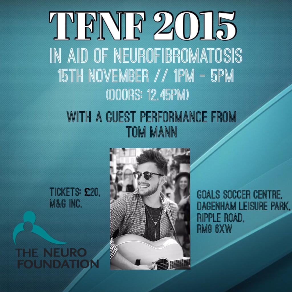 TFNF2015's tweet photo. Very happy to announce that @TomMannMusic will be performing at our charity event in aid of Neurofibromatosis!! http://t.co/7HyVjoZ7DK