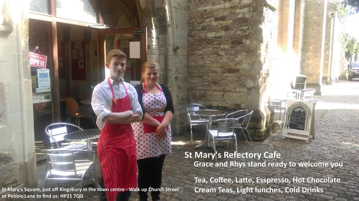 Sunny day for a #coffee and #cake under the #trees in St Mary's #Aylesbury churchyard. #Cafe open until 1:30pm