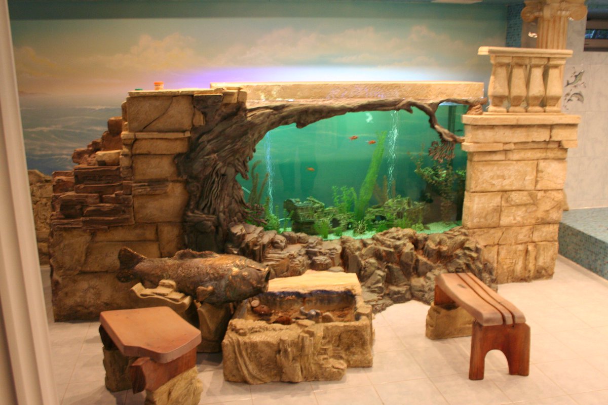 пенополистирола. аквариум в стиле грот. композиция из камней. грот для аквариума своими руками. грот из камней для аквариума.