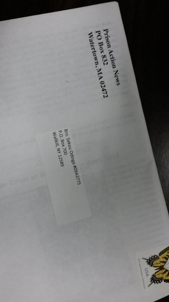 RosaNegraBoston's tweet photo. Sekou Odinga was liberated since our last Prison Action News mailing. #FreeEmAll #BlackAugust #PrisonAbolition #FTP http://t.co/mW4kiObAqM