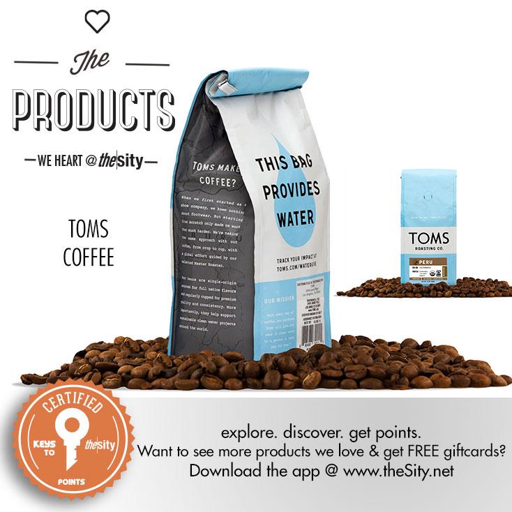 thesity's tweet photo. Did you know TOMS (yes. that #TOMS) makes coffee? We do! Not only coffee good, but doing good! http://t.co/0DbPewAZTI http://t.co/y4BnA3jha8