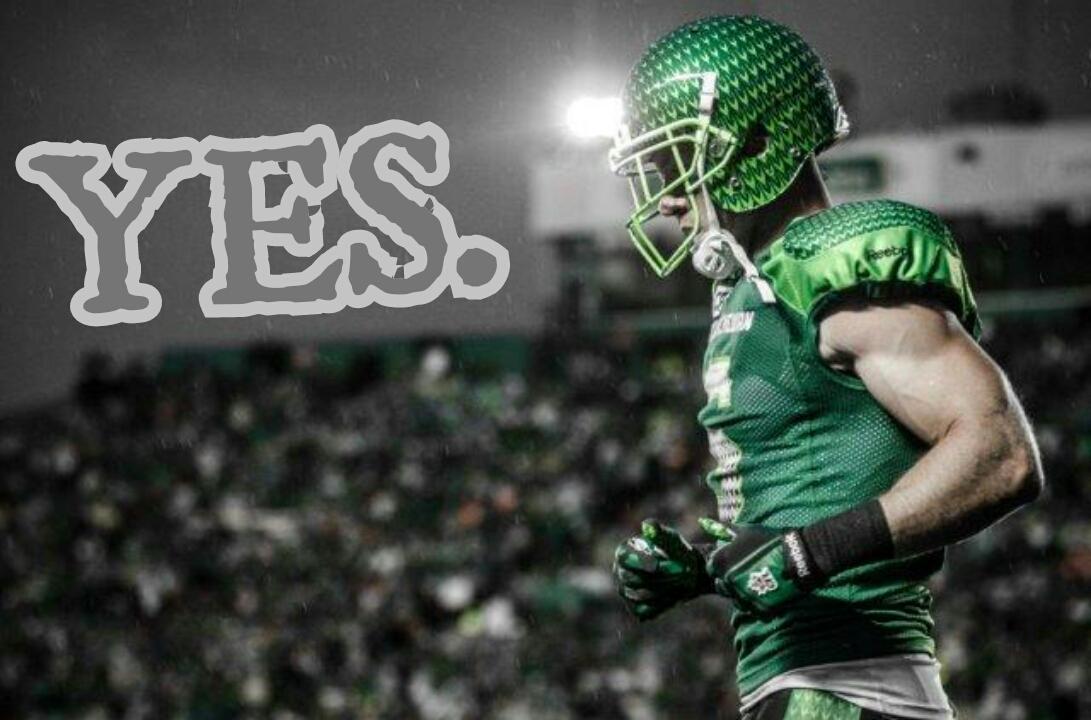 AllKindsOfClay's tweet photo. .@CFL @sskroughriders Yes. 
#WinNumberOne #CFLGameDay #Riders http://t.co/qxDfmRI53b