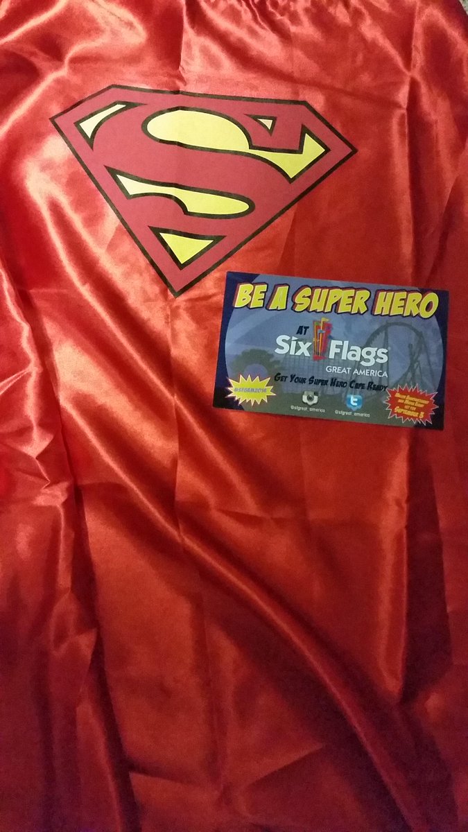 SFGAmWorld's tweet photo. Just received a Superman cape from @SFGreat_America! Be A Super Hero! #SFGAM2016 http://t.co/1eNHAtgbKl