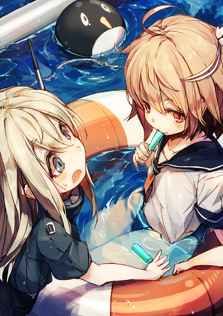 失敗ペンギン ,伊58(艦これ) ,U-511(艦これ) 「でちでち 」|柏井（カシイ）のイラスト