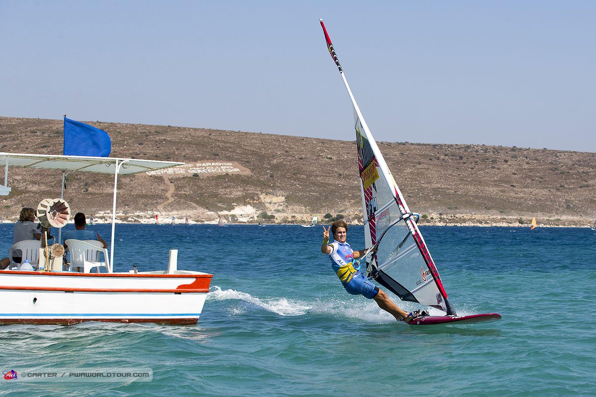 pwaworldtour's tweet photo. Congratulations @pierremortefon who wins his first ever event with amazing performance in Alacati #pwaworldtour http://t.co/0BuXGsRZ95