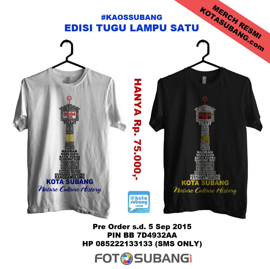 kotaSUBANG's tweet photo. Bangga dengan Subang? Cinta Subang? Show your love #SUBANGpride, kaos Subang edisi TUGU LAMPU SATU (limited order) http://t.co/d2aOhkkyU4