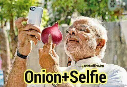 hackinayaz's tweet image. Take #Selfie with the things causing problem and problem is solved #ModiLogic 
#SelfieWithOnion
