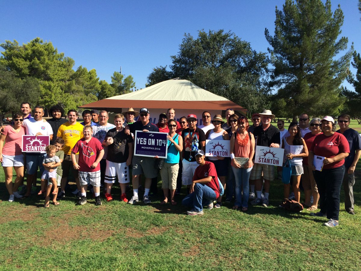 StantonforPHX's tweet photo. .@StantonforPHX team working hard to get out the vote! Get those ballots in by Tuesday! http://t.co/Rb3WJSFLXp