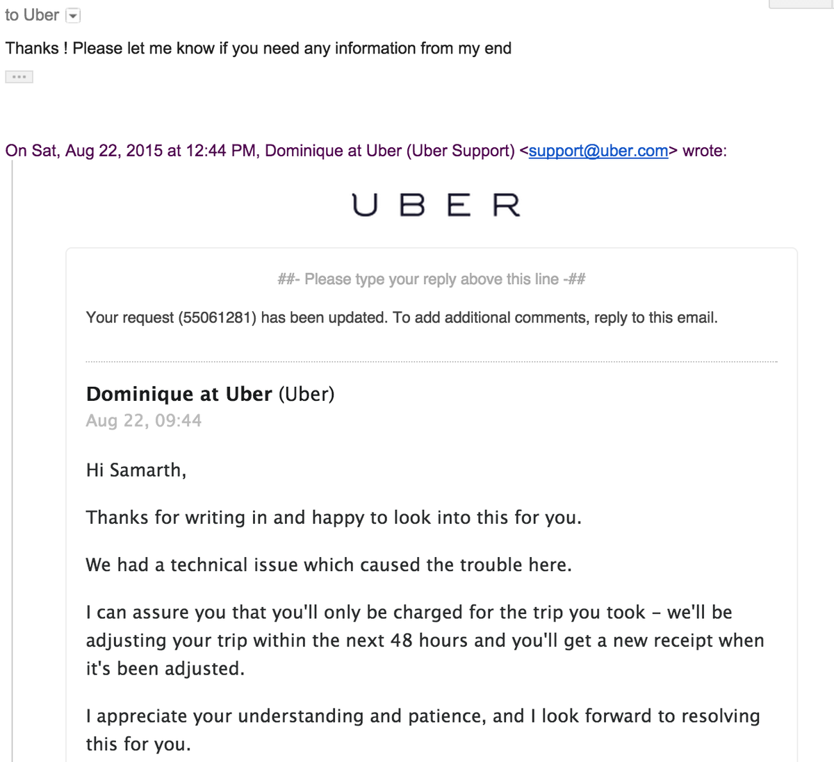 samarthrvittal's tweet photo. @Uber_Support Thanks! Replied to the email I received from support@uber.com http://t.co/6iOBexOrl9