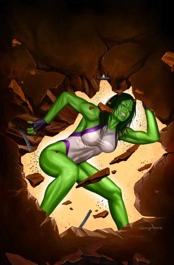 DanSlott's tweet image. One of my cover sketches for SHE-HULK Vol. 2...
...versus Greg's finished cover for that issue.
#WhyIDontDraw :-)