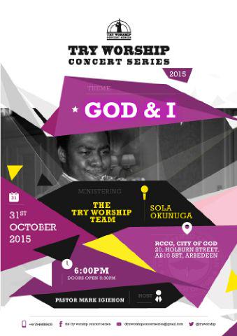 Tryworship_G's tweet photo. #GodAndI

 #GodAndI

Join @SolaOkunuga on the 31st of October In Aberdeen , Scotland 
See Flier for Details ! http://t.co/TS6QZyQZwq