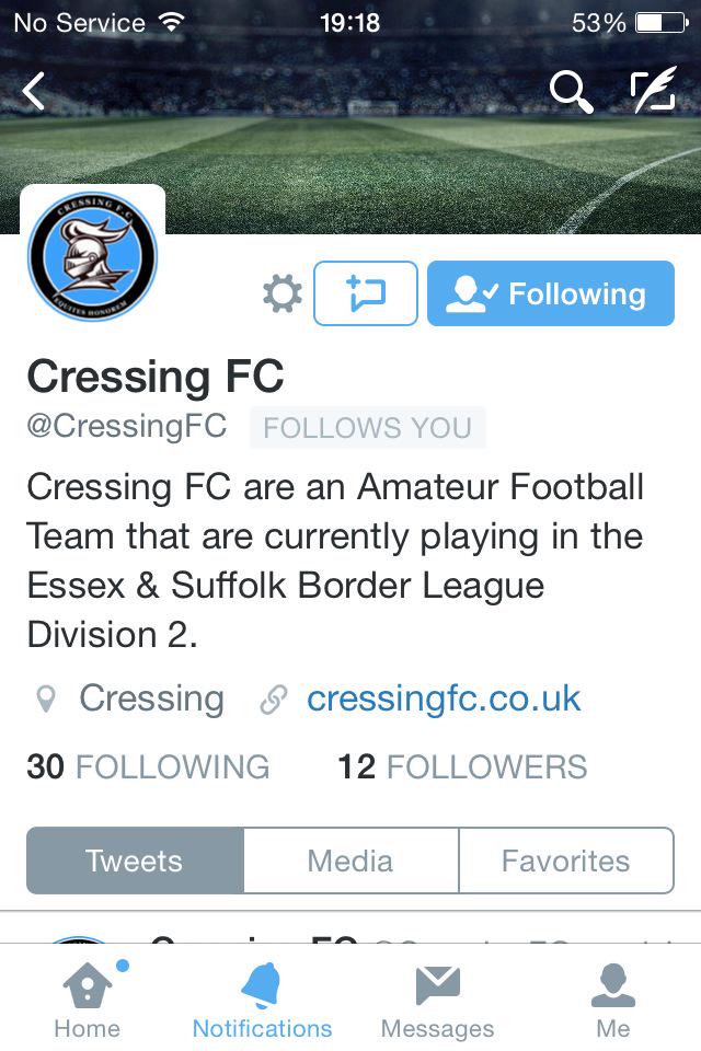 Big shout out to new comers <a href="/CressingFC/">Cressing FC</a> !! New Twitter account! Follow them