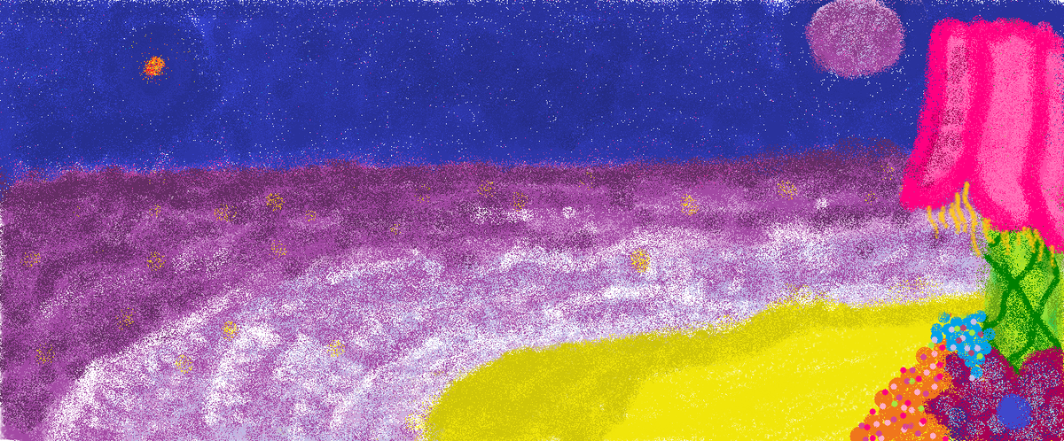 lostworldfound's tweet image. so I hit a snag in my writing process!!!! So im working on concept art! i call this one Loutos Southern Beach!!!!!