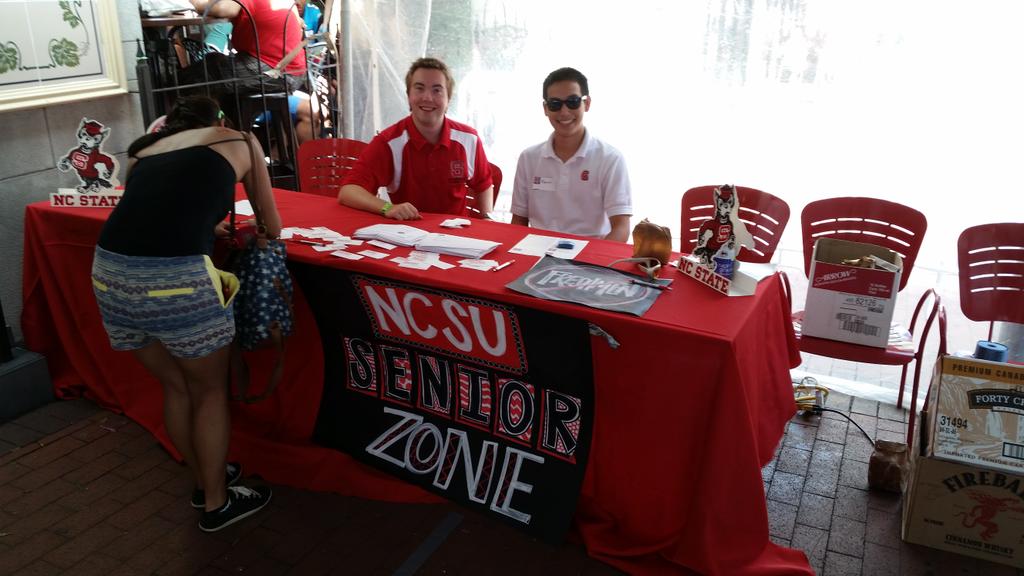 NCStateSeniors's tweet photo. We're here at @McDaidsIrishPub ready to meet you! Come sign up for the alumni association and get free stuff! #gopack http://t.co/7nimWM1epj