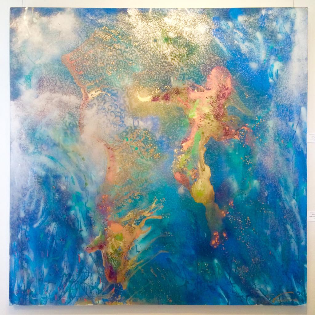 OnessimoArt's tweet photo. Sara Conca, "Tara Mermaid", Mixed media reverse painting on Plexi http://t.co/YLMNMQE3pe