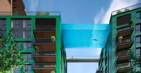 HuffPost's tweet photo. London's transparent Sky Pool is NOT for the faint of heart http://t.co/ImKObRJ2ta http://t.co/xzJ6Bezjni