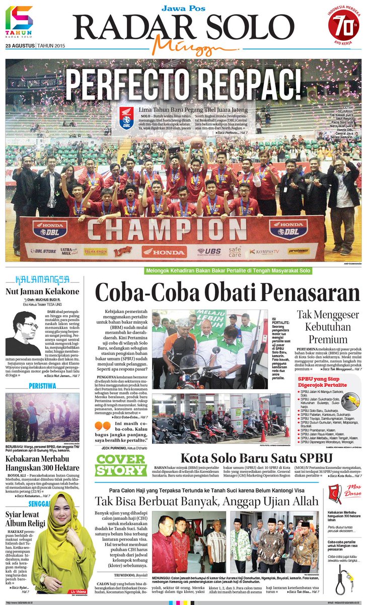 PERFEKTO REGPAC!
Lima Tahun Baru Pegang Titel Juara Jateng
<a href="/dblindonesia/">DBL Indonesia</a> 
@DBL_SOLO
