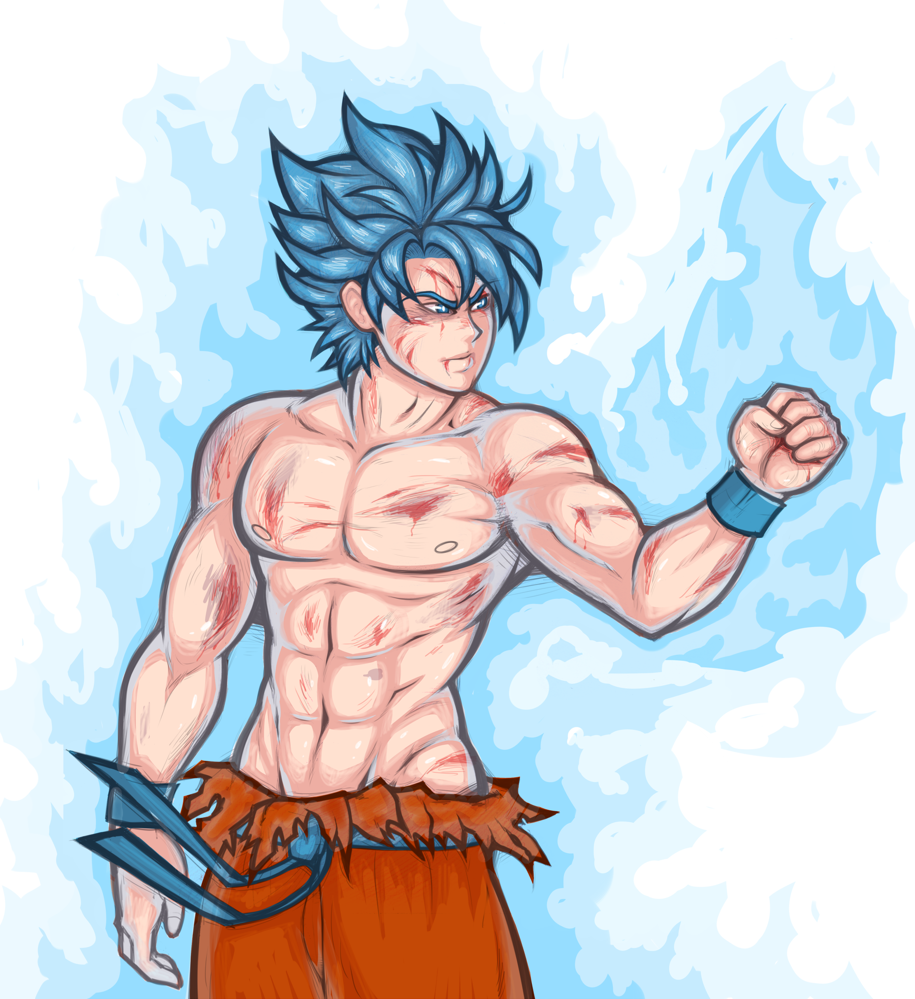 tabletorgy on X: finished drawing of beefy goku! got a bit lazy at the  aura #dbz #goku #ssgss  / X