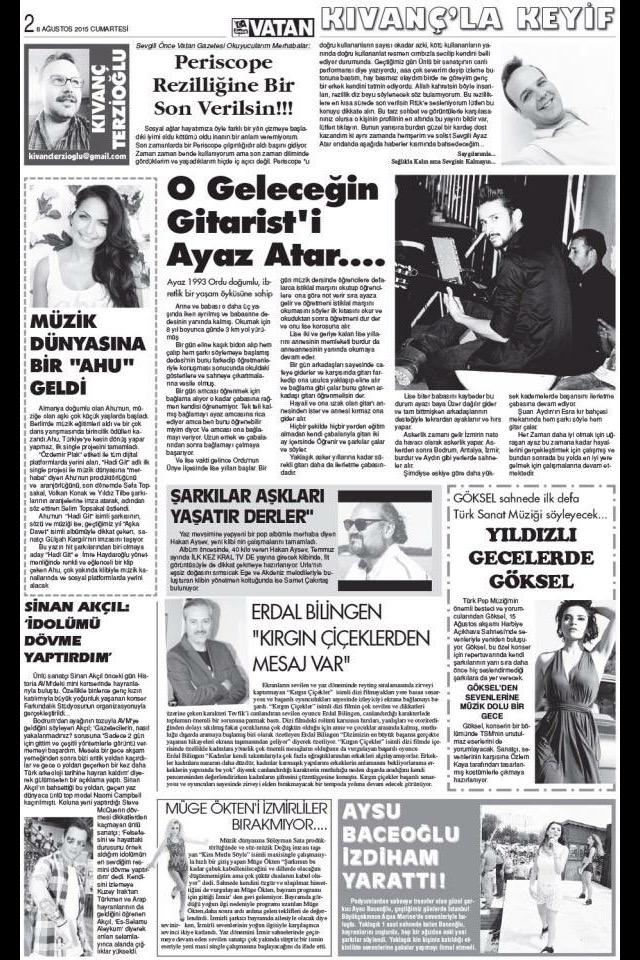 "Hadi Git" single / Önce Vatan Gazetesi Haberi...