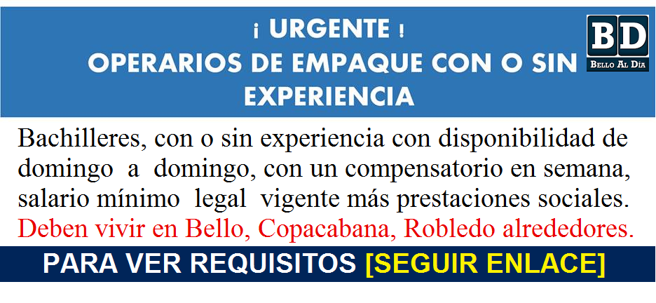 belloaldia's tweet photo. #EMPLEOALDÍA
✔EMPLEOS BELLO ⇉ http://t.co/ZmLd7rLHxP <<<<< @AlcaldiadeBello @Alcaldiacopa @alcagirardota http://t.co/G5FAAuQEyQ