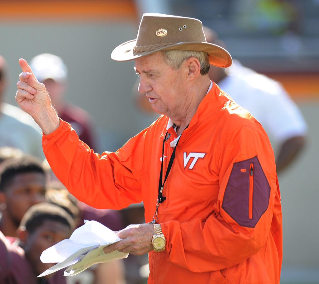 HokiesFB's tweet image. More highlights from today&apos;s scrimmage. 

Great to see #HokieNation at Lane Stadium 👍 

#VTCampLife 💼