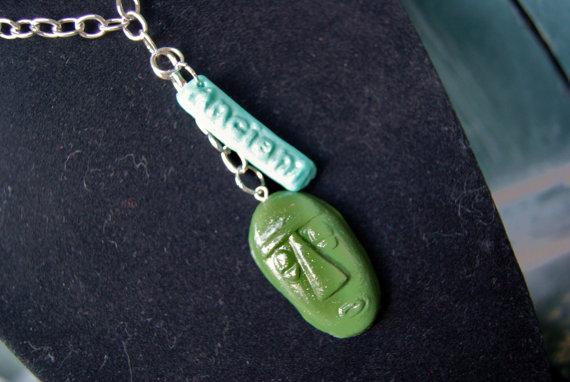 NetWorking4US's tweet image. Tribal Face Polymer Clay Necklace, Statement Jewelry, polymer necklace, polymer clay, dld.bz/dQAPa