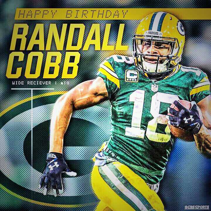 Happy birthday to the green and yellow RANDALL COBB GREEN BAY PACKERS FOR LIFE 