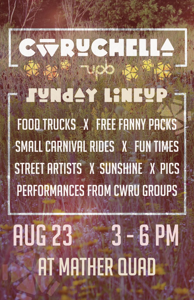 CWRUCHELLA is tomorrow on Mather Quad from 3-6pm! Join us for some fun in the sun
