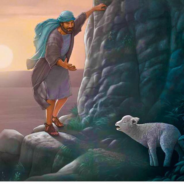 The Shepard who lost a sheep but found him. #bibleillustrations