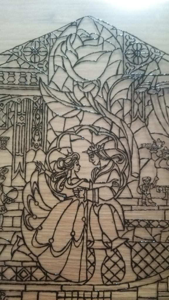 ささみ ガラス絵の具たのしい 美女と野獣のステンドグラス作るんだい Http T Co N2ds8khblb Twitter