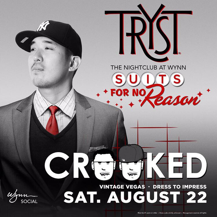 djcrooked's tweet photo. It's a @SkamArtist affair tonight @TrystNightclub for #SuitsForNoReason! #SkamLife #LasVegas http://t.co/xSxZCf1rE5