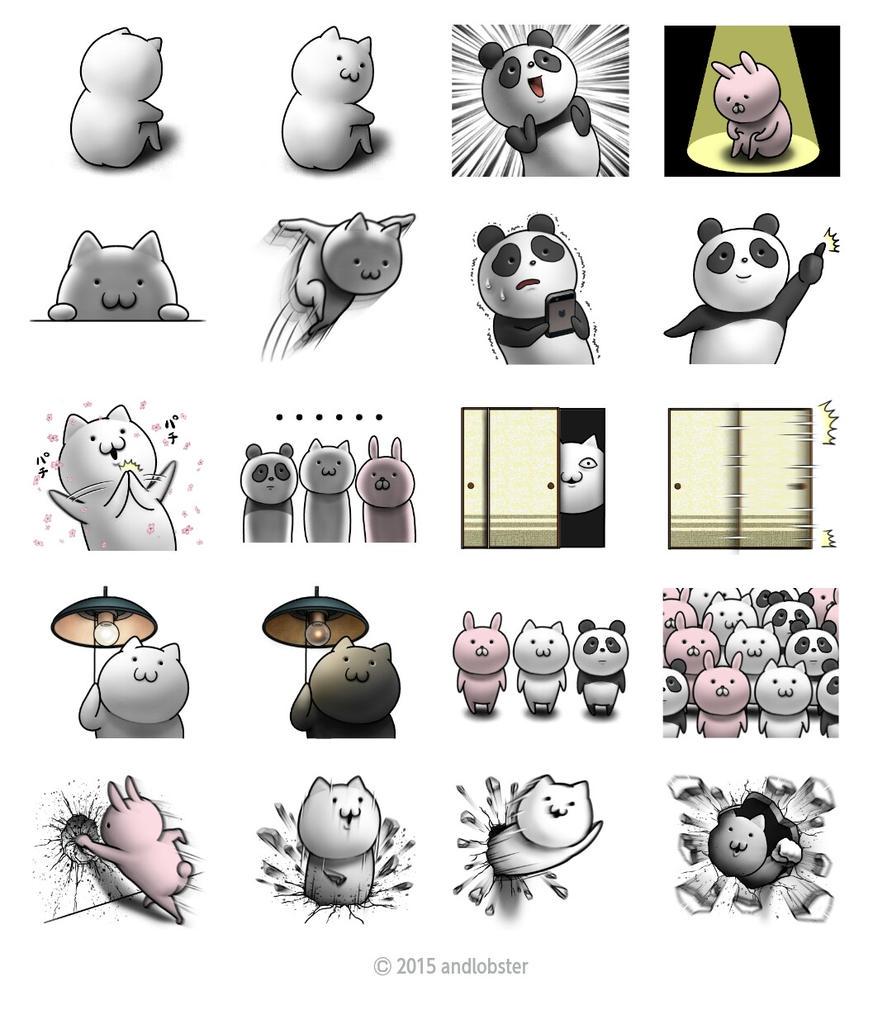 LINEスタンプ
『アニマルパニック』
8月24日(月)発売です。
なかむつまじい動物たちのスタンプです。 