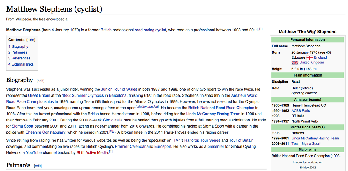 Johnacles's tweet photo. @RealStephens @daniellloyd1 @gcntweet Made a wee cheeky edit to the wikipedia page boys, hope it lives on! http://t.co/wy7o4Oobx7