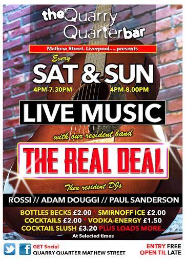 Today from 4p.m till 8p.m we have LIVE MUSIC <a href="/Quarry_Quarter/">QuarryQuarterLiv</a> 
With our resident band THE REAL DEAL on the mic