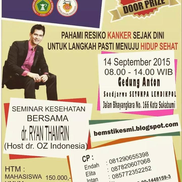 drReisa_Lovers's tweet photo. Kenali resiko kanker sejak dini, dngn seminar kesehatan brsma dr @ryanthamrin @stikesmi @drRyanThamrinFC dsukabumi 😊 http://t.co/VE8Jba0o4V