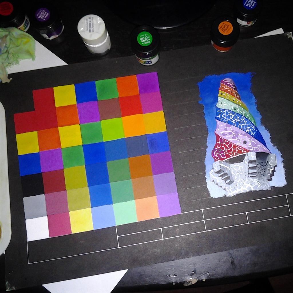 hanselsandwich's tweet photo. #VisualTechnique #VTPlate #color #colortechniques #postercolor #painting #art #architecture #AntonioGaudi #PalauGuell http://t.co/ggf9U2Cs3V