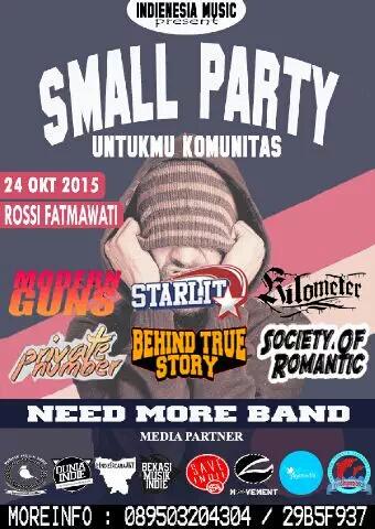 <a href="/IndienesiaMusic/">Indienesia Music</a> Small Party w/ <a href="/BEHINDTRUESTORY/">IG : BEHINDTRUESTORY</a> <a href="/ModernGuns/">MODERN GUNS</a> <a href="/starlitpoppunk/">STARLIT</a> <a href="/KILOMETER_HC/">Kilometer Hardcore</a> dll 24/10/ <a href="/RossiMusic_/">RossiMusik Fatmawati</a>