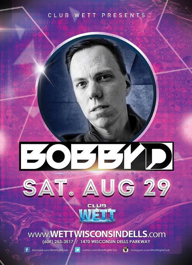djbobbyd's tweet photo. This Saturday August 29th I return to @WettNightClub in the Wisconsin Dells!! Book your rooms now!!! http://t.co/tqaf6QLa8E